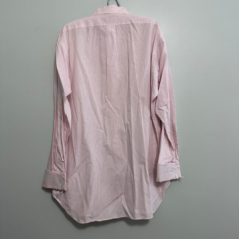 Tom James Red Pinstripe Custom Made Button Down S… - image 3